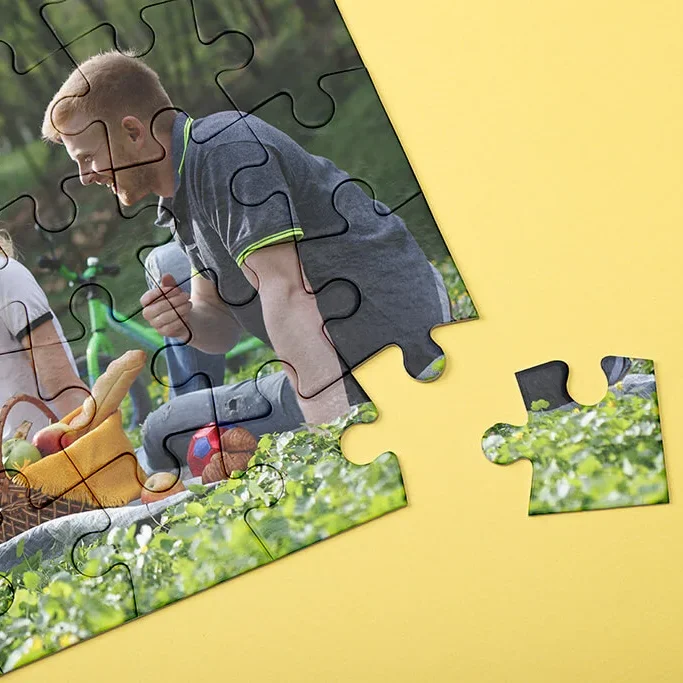 Fotopuzzel op karton